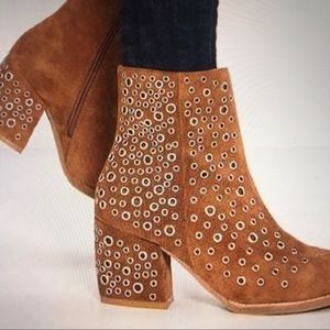 Jeffrey Campbell Suede Bravado Eyelet Boots 7